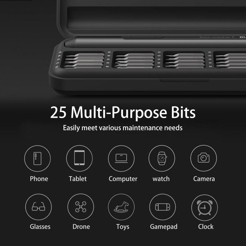 ATuMan E1 Electric Precision Screwdriver Set 25 in 1 Magnetic Driver Bits - product details multi purepose - b.savvi