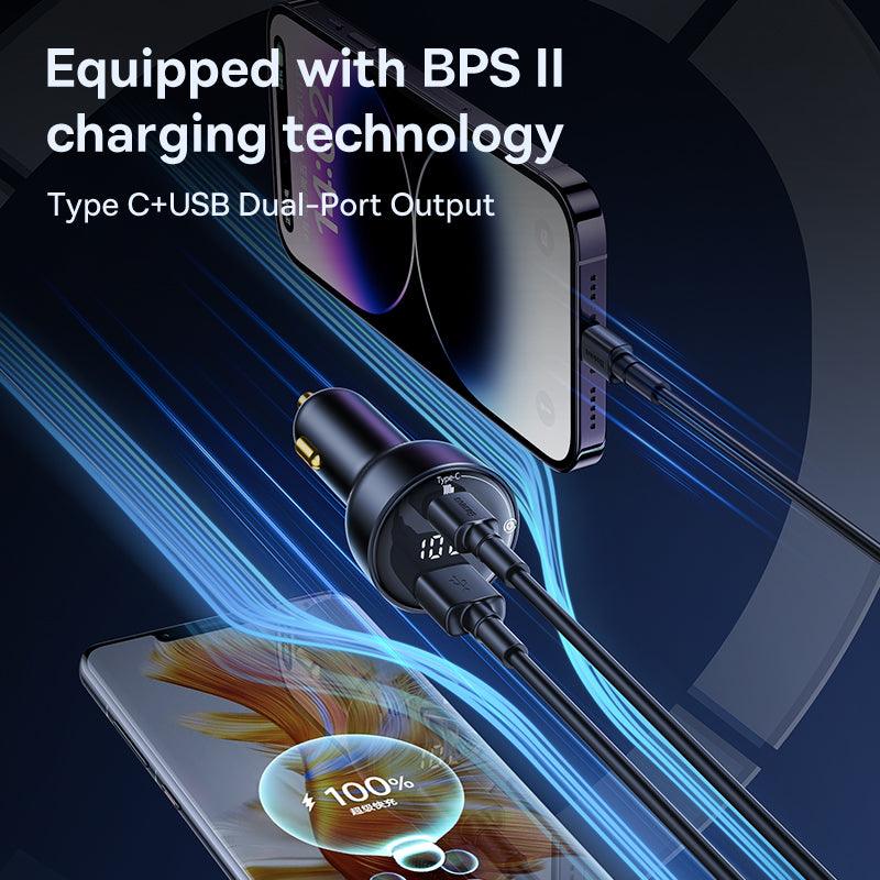 Baseus 100W Car Charger USB C Dual Port PD QC 3.0 Fast Charging - product details equipped bps2 - b.savvi