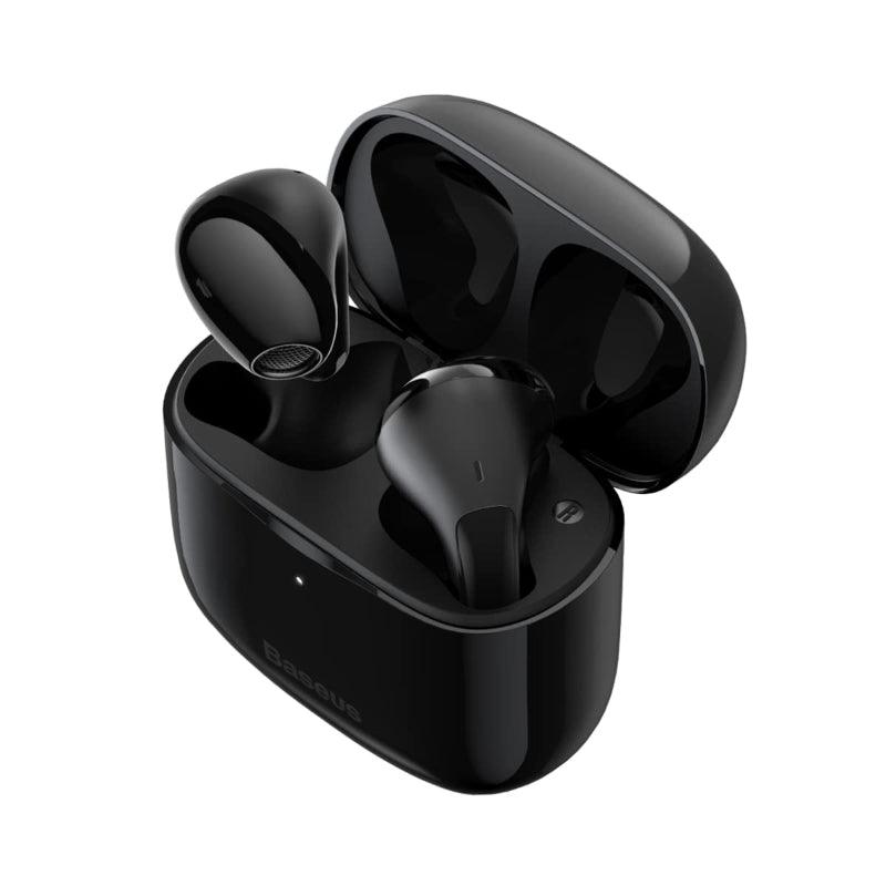 Baseus Bowie E3 Earphones Wireless Bluetooth 5.0 - IP64 - product variant black front angled view - b.savvi