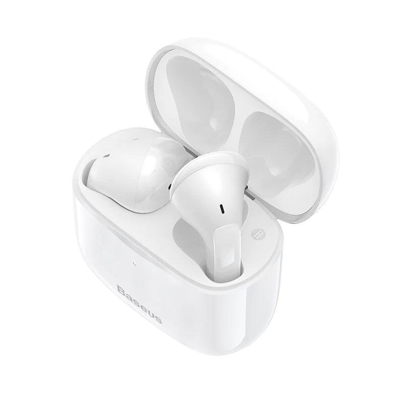 Baseus Bowie E3 Earphones Wireless Bluetooth 5.0 - IP64 - product variant white front angled view - b.savvi