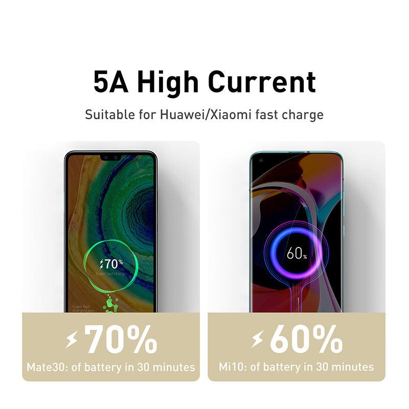 Baseus Cafule Metal USB C to USB C Cable 100W PD 5A Fast Charging - product details high current - b.savvi