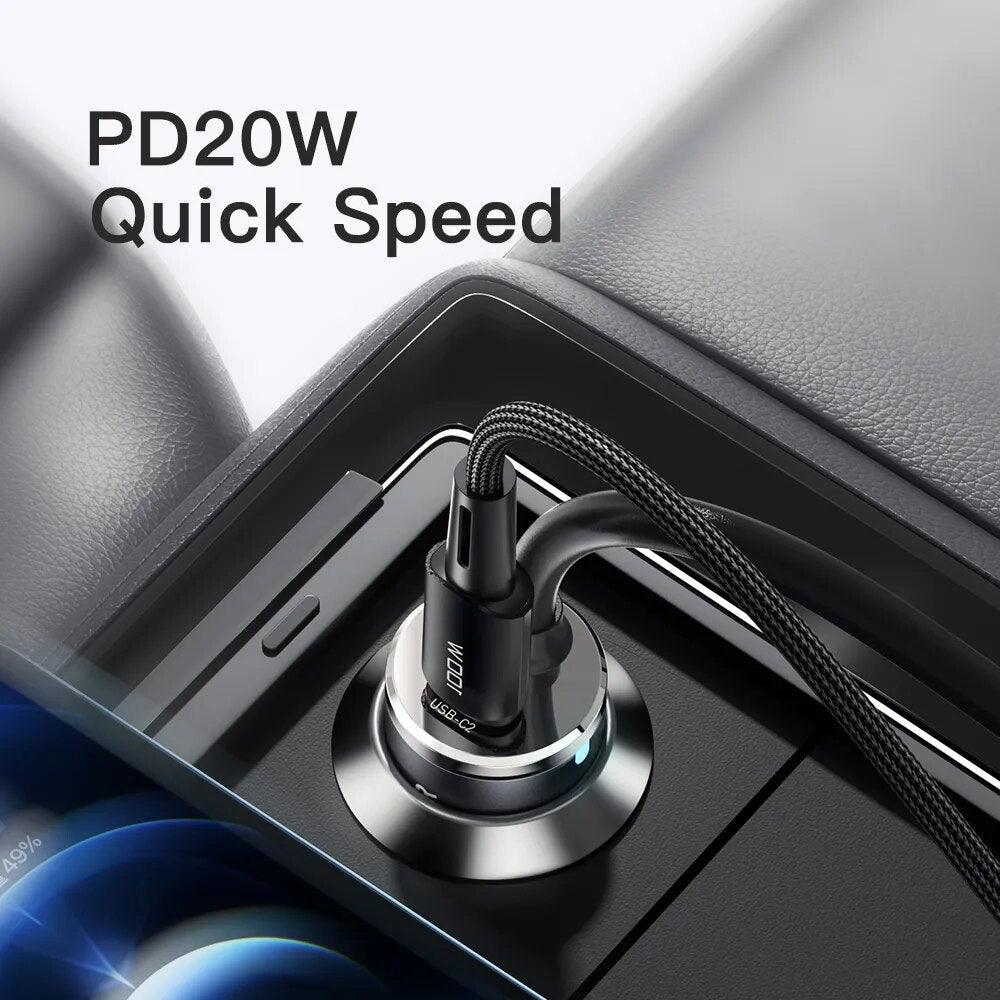 Essager 100W Car Charger 4 Port USB PD 1.5m Extension Cable - product details quick speed - b.savvi