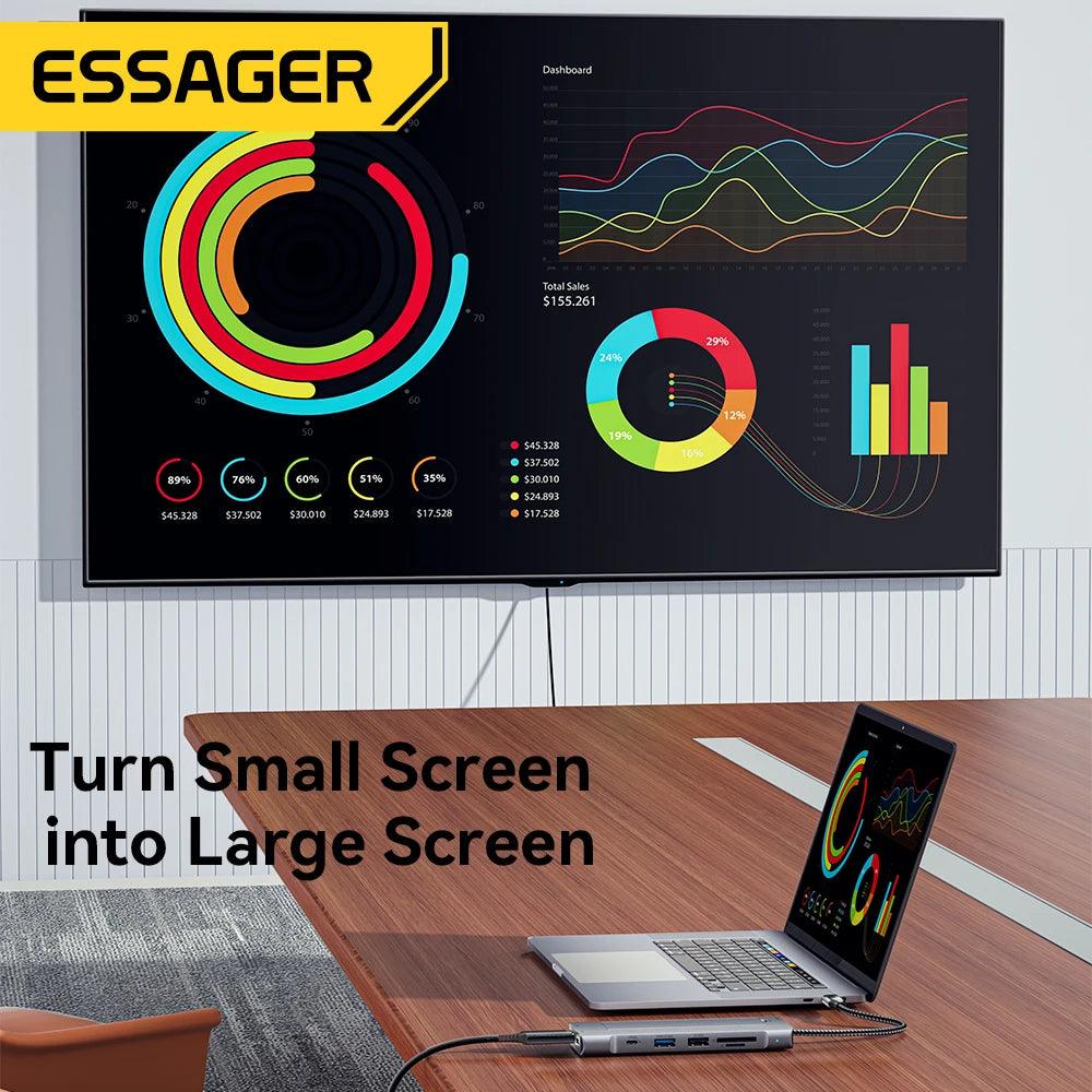 Essager 8-in-1 USB C Hub with 10Gbps M.2 NVMe SSD Enclosure - product details - b.savvi