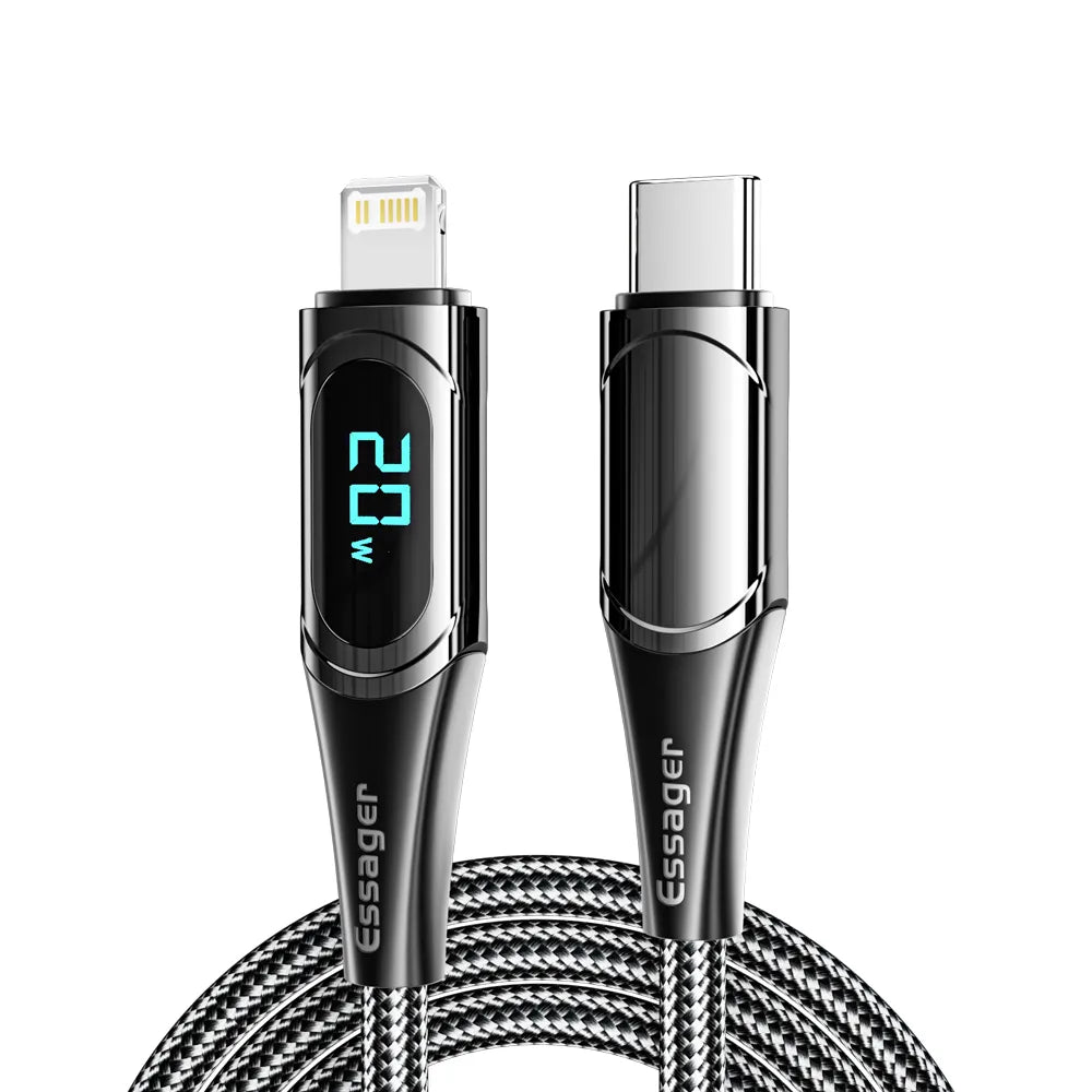 Essager LED Digital Display USB C to Lightning Fast Charger Cable