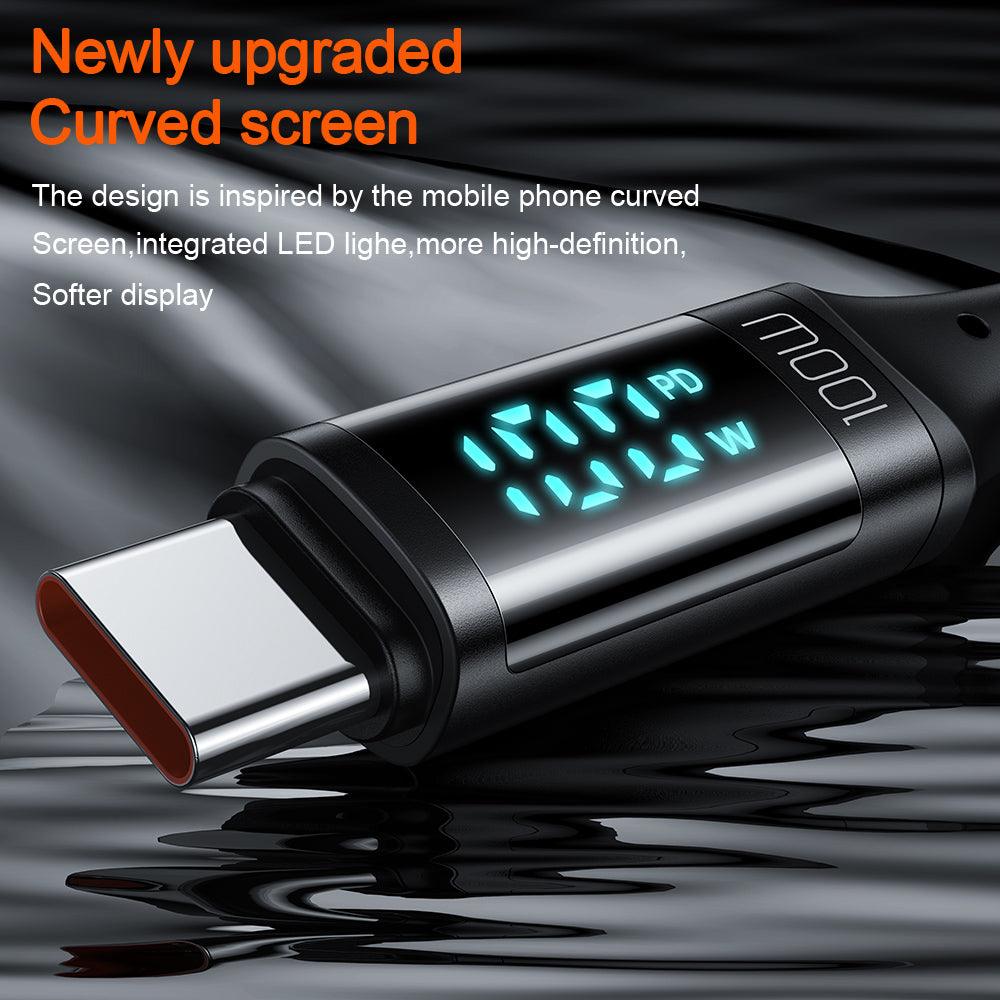 Mcdodo LED Display USB C to USB C 100W 5A PD Cable - product details new upgraded curved screen - b.savvi