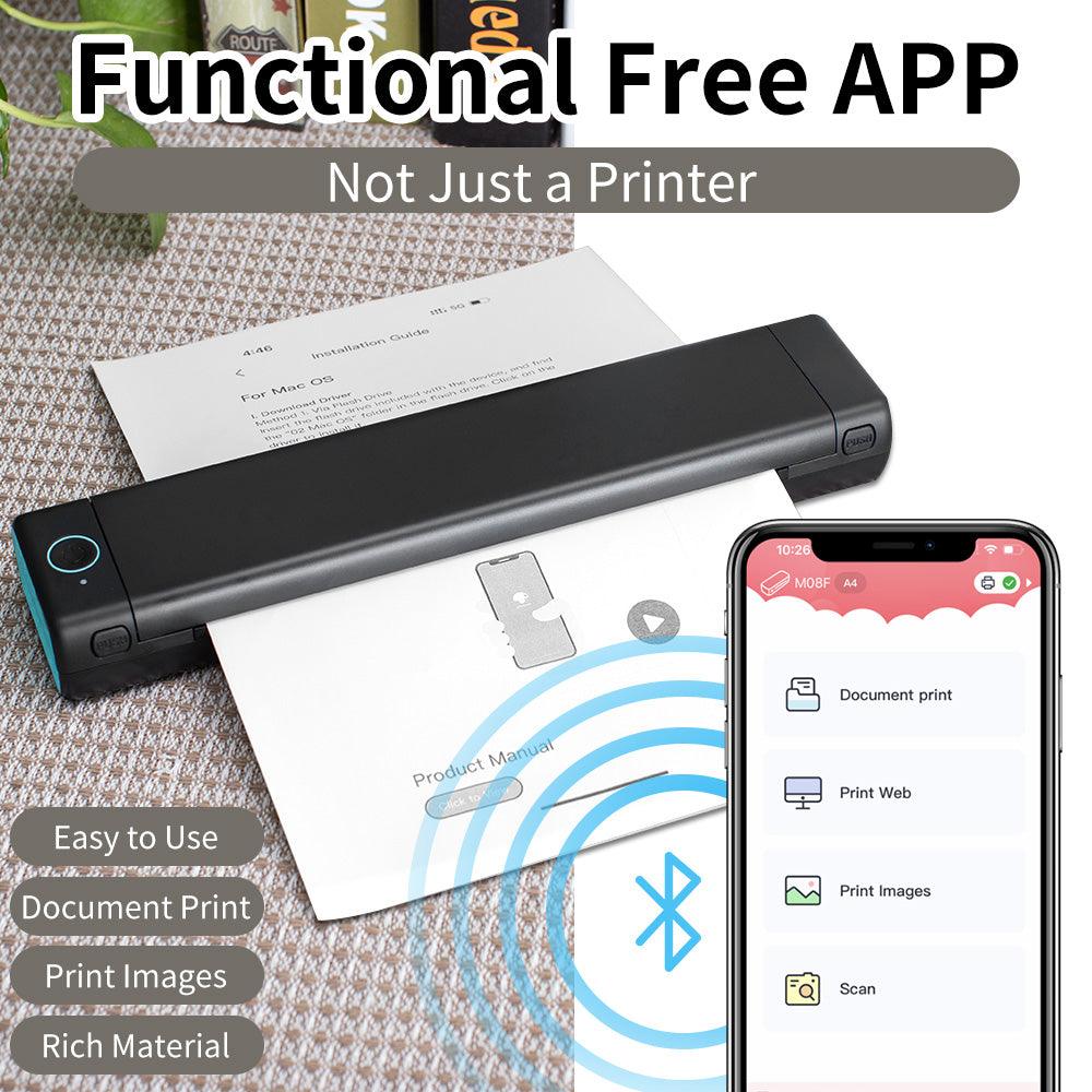 Phomemo M08F A4 Wireless Portable Thermal Printer - product details functional app - b.savvi