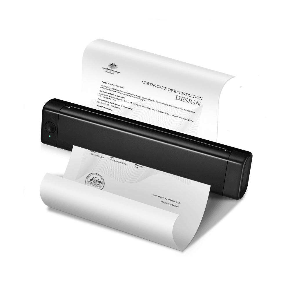 Phomemo M08F A4 Wireless Portable Thermal Printer - product variant black front angled view - b.savvi