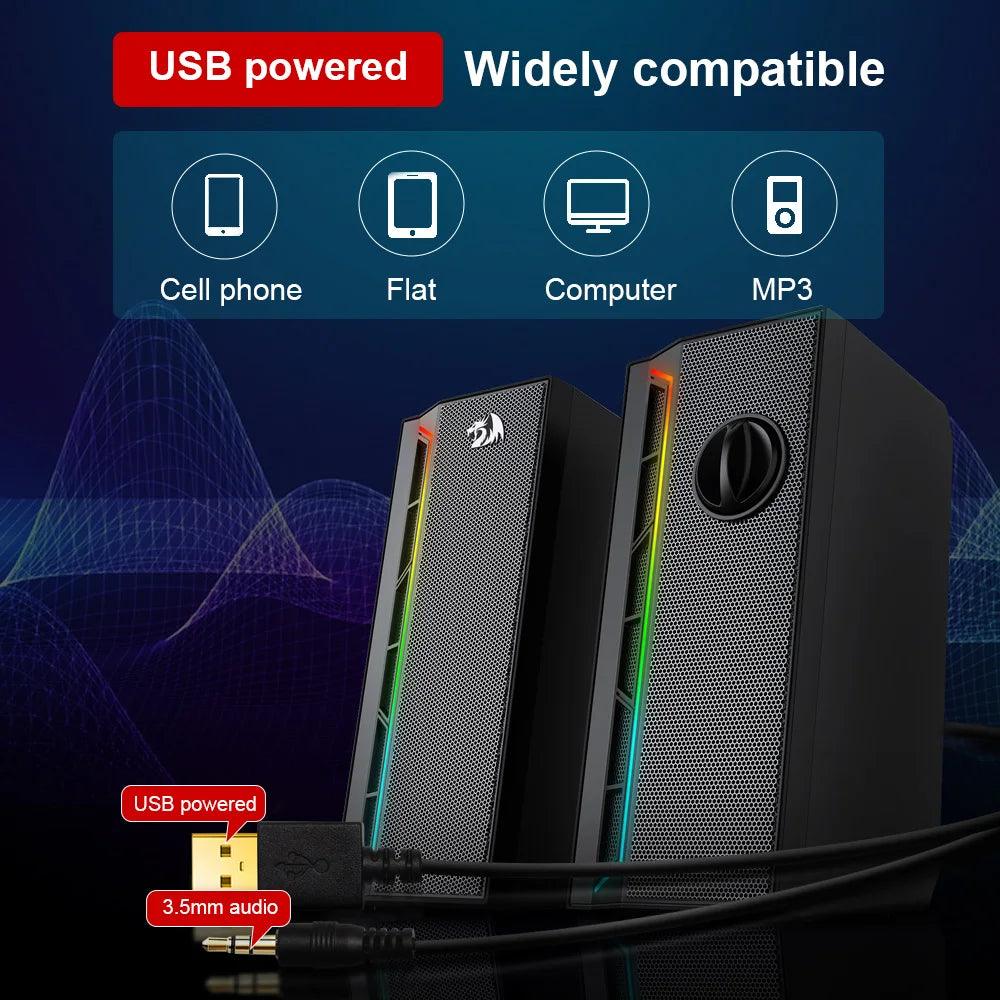 Redragon GS580 Calliope RGB Desktop Stereo Speakers - product details widely compatible - b.savvi