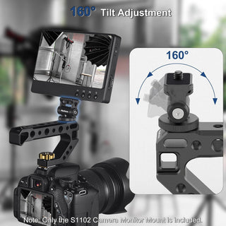 MINIFOCUS S1102 Camera Monitor Mount with Cold Shoe, 1/4" Screw 160° Tilt