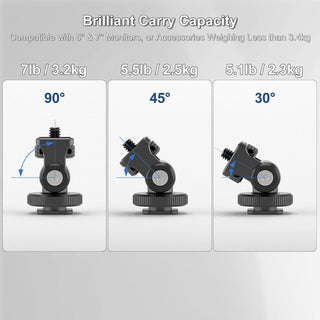 MINIFOCUS S1102 Camera Monitor Mount with Cold Shoe, 1/4" Screw 160° Tilt