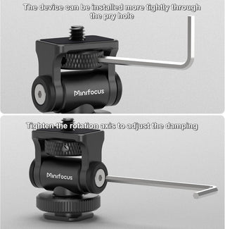 MINIFOCUS S1102 Camera Monitor Mount with Cold Shoe, 1/4" Screw 160° Tilt