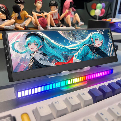 14-Inch 4k 3840x1100 USB C Portable Monitor Touch Screen - product display working on desk - b.savvi