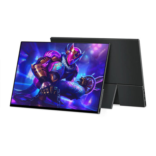 144Hz 16-Inch Gaming Portable Monitor HDR IPS 2560x1600 - product main black front angled view - b.savvi