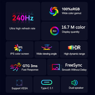 240Hz 17.3-Inch Gaming Portable Monitor HDR IPS 1920x1080 - product details overview - b.savvi