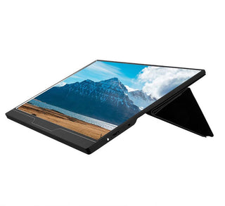 4k HDR 15.6-Inch IPS Portable Monitor 3840x2160 60Hz - black side angled view - b.savvi