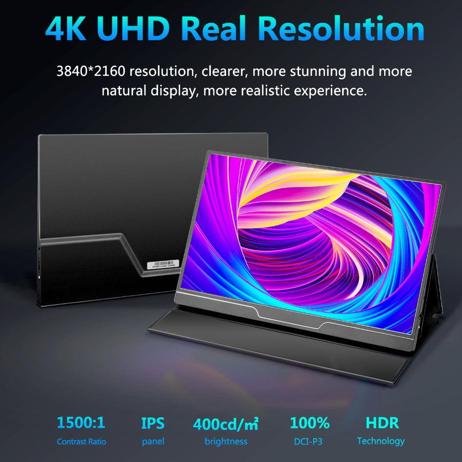 4k HDR 15.6-Inch IPS Portable Monitor 3840x2160 60Hz - product details real uhd - b.savvi