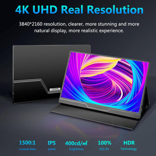 4k HDR 15.6-Inch IPS Portable Monitor 3840x2160 60Hz - product details real uhd - b.savvi