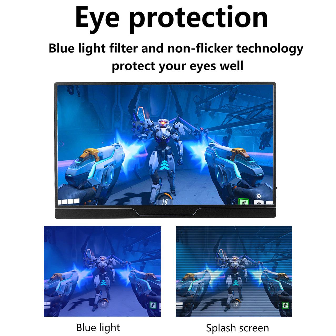 4k HDR 15.6-Inch IPS Portable Monitor 3840x2160 60Hz - product details eye protection - b.savvi