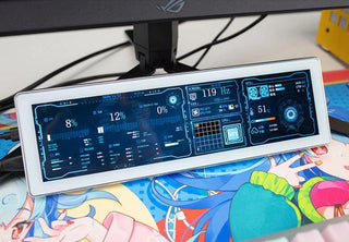8.8-Inch 1920x480 HD Portable Monitor CNC Case - product variant white front 45-degree - b.savvi