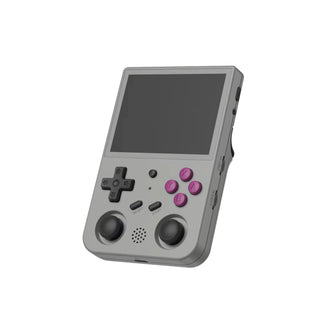 Anbernic RG353V Retro Handheld Game Console Dual OS 3.5-inch IPS Screen - product variant grey front angled view - b.savvi