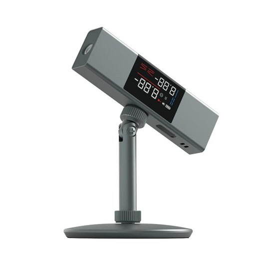 ATuMan LI1 Laser Projection Angle Measure Casting Level Ruler LED Screen - product main grey side angled view on stand - b.savvi