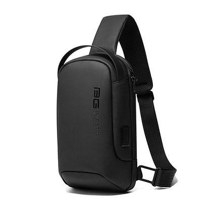 BANGE Casual Messenger Crossbody Shoulder Bag - product main black front angled view - b.savvi