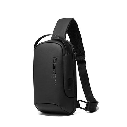 BANGE Casual Messenger Crossbody Shoulder Bag - product variant black front angled view - b.savvi
