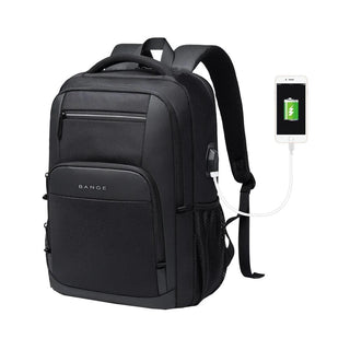 BANGE College Student Computer Backpack for 15.6-Inch Laptop - product variant black front angled view - b.savvi