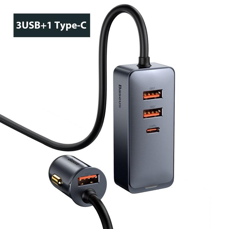 USB-C Car Charger (30W) w/ 4-Port USB Power Extender