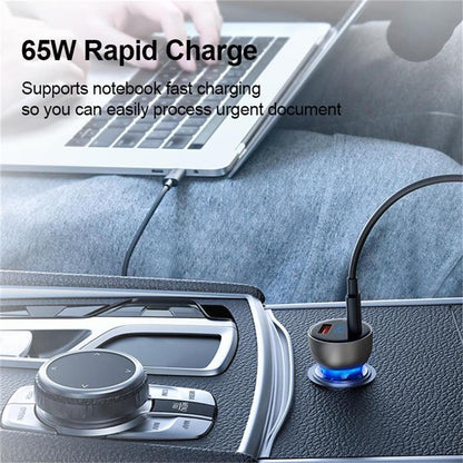 Baseus 65W Car Charger USB C 2 Port PD QC 4.0 Fast Charging - product details rapid charge - b.savvi