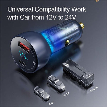 Baseus 65W Car Charger USB C 2 Port PD QC 4.0 Fast Charging - product details universal compatibility - b.savvi