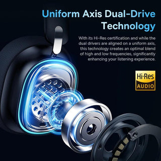 Baseus AeQur GH02 RGB Gaming Wireless Bluetooth 5.3 Headset with Mic - product details uniform axis dual driver - b.savvi