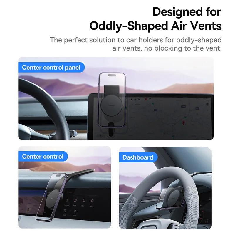 Baseus Bendable 15W Wireless Car Charger Magnetic Phone Mount - product details designed for oddly shaped air vents - b.savvi