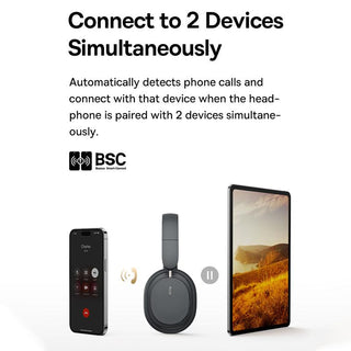 Baseus Bowie D05 Headphones 3D Spatial Audio Wireless Bluetooth 5.3 - product details connect 2 devices - b.savvi