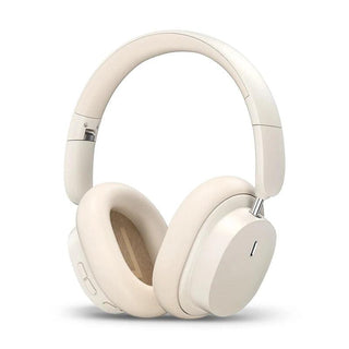 Baseus Bowie D05 Wireless Bluetooth 5.3 Headphones 3D Spatial Audio - product variant white front angled view - b.savvi