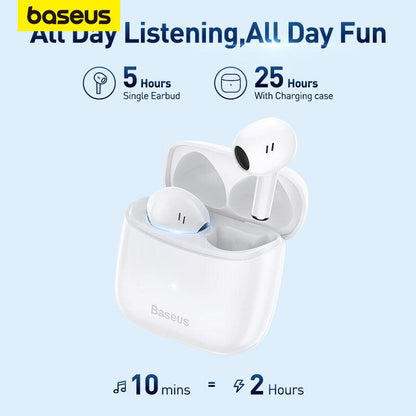 Baseus Bowie E3 Earphones Wireless Bluetooth 5.0 - IP64 - product details all day listening - b.savvi