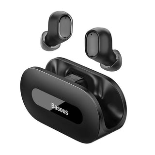 Baseus Bowie EZ10 True Wireless Earphones Bluetooth 5.3 - product main black front angled view - b.savvi