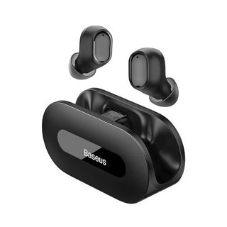 Baseus Bowie EZ10 True Wireless Earphones Bluetooth 5.3 - product variant black front angled view - b.savvi