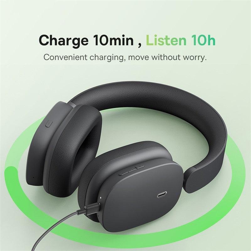Baseus Bowie H1 ANC Headphones Wireless Bluetooth 5.2 Active Noise Cancellation - product details charge 10min listen 10h - b.savvi