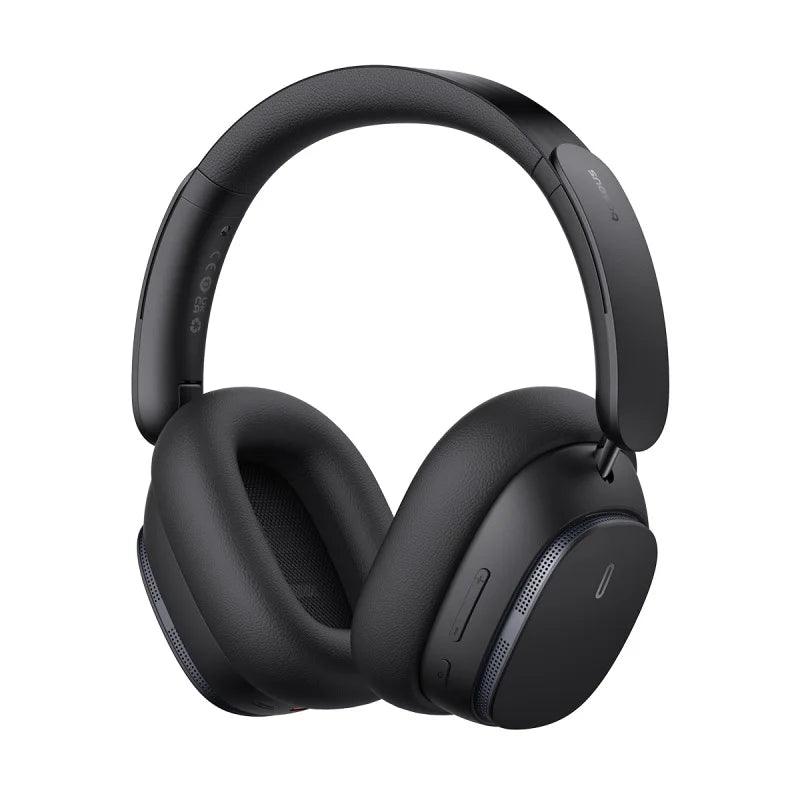 Baseus Bowie H1 Pro ANC Wireless Bluetooth 5.3 Headphones Active Noise Cancellation - product main black front angled view - b.savvi
