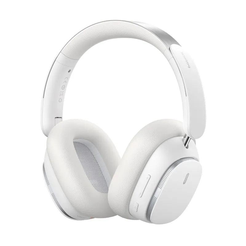 Baseus Bowie H1 Pro ANC Wireless Bluetooth 5.3 Headphones Active Noise Cancellation - product variant white front angled view - b.savvi