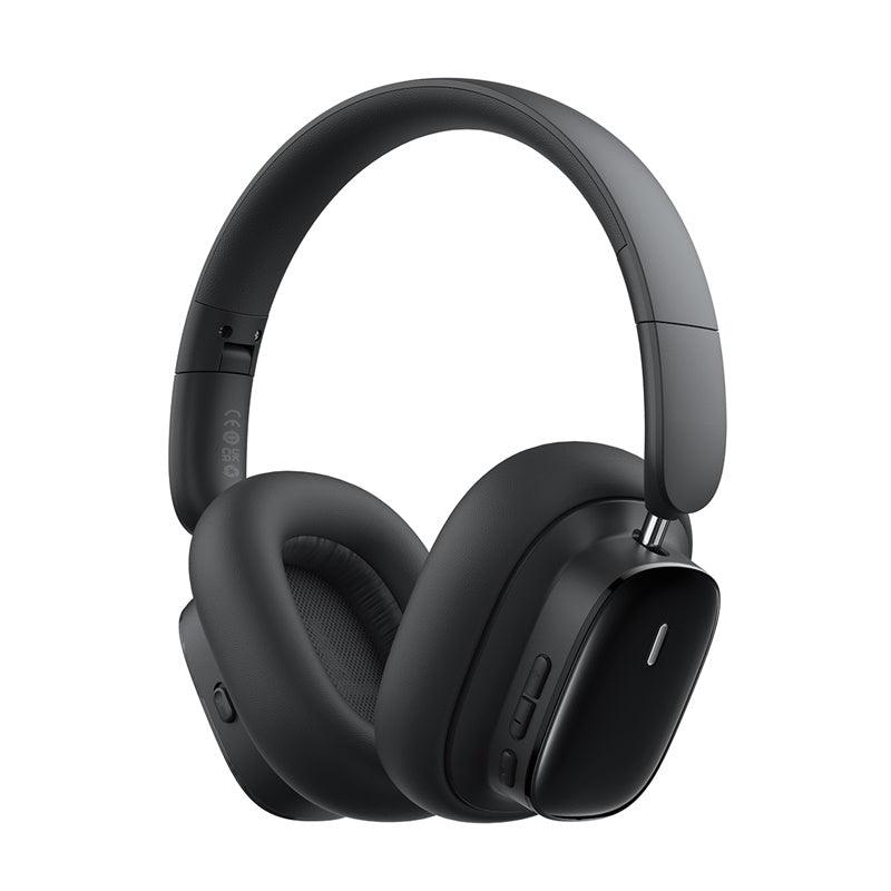 Baseus Bowie H1i ANC Headphones Wireless Bluetooth 5.3 Active Noise Cancellation - product variant black front angled view - b.savvi