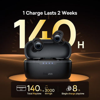 Baseus Bowie MA10 ANC Earphones Wireless Bluetooth 5.3 - IPX6 Waterproof - product details 140 hours battery life - b.savvi