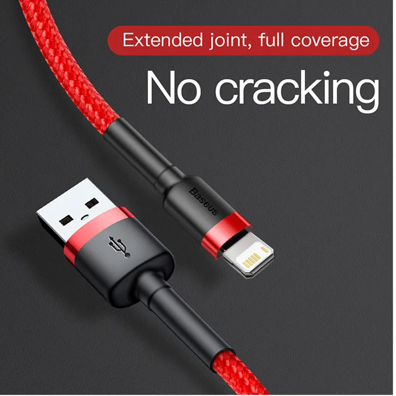 Baseus Cafule Lightning Cable USB 2.4A Charge - product details no cracking - b.savvi