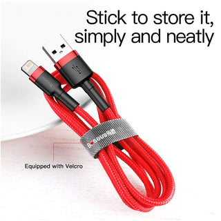 Baseus Cafule Lightning Cable USB 2.4A Charge - product details included velcro - b.savvi