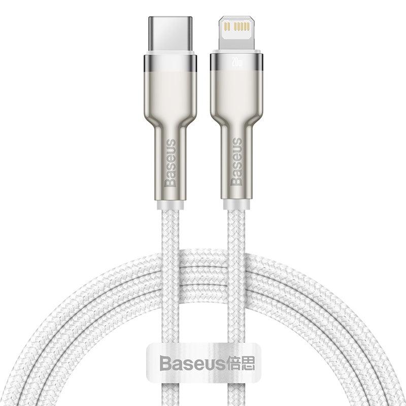Baseus Cafule Metal PD 20W USB C to Lightning Cable Fast Charging - product variant white front - b.savvi