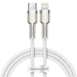 Baseus Cafule Metal PD 20W USB C to Lightning Cable Fast Charging - product variant white front - b.savvi
