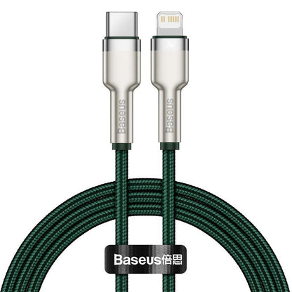 Baseus Cafule Metal PD 20W USB C to Lightning Cable Fast Charging - product variant green front - b.savvi