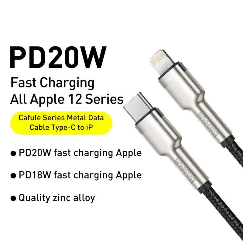 Baseus Cafule Metal PD 20W USB C to Lightning Cable Fast Charging - product details bulletpoints - b.savvi