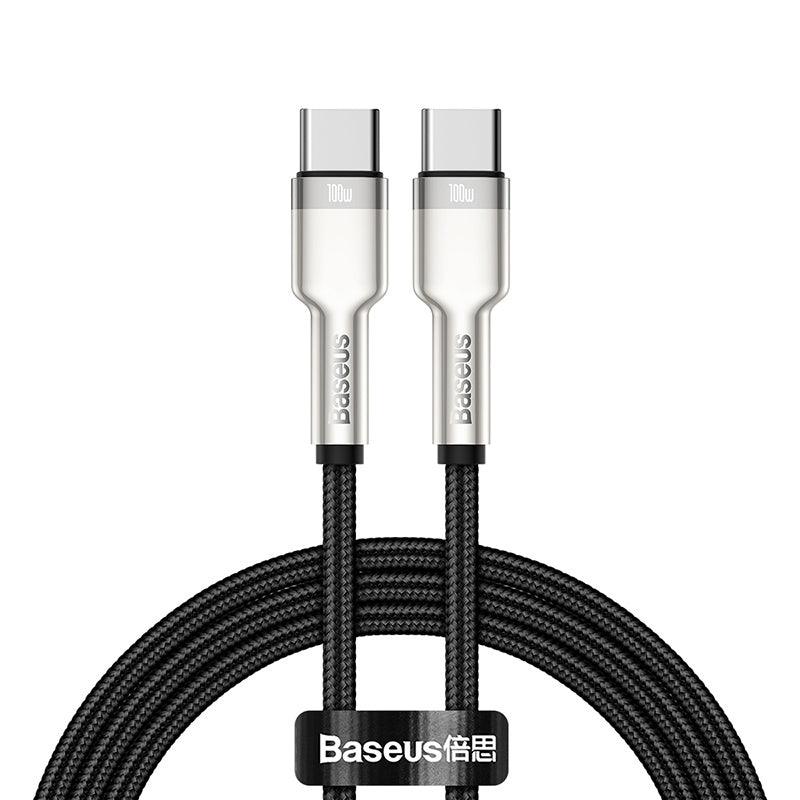 Baseus Cafule Metal USB C to USB C Cable 100W PD 5A Fast Charging - product variant black front - b.savvi